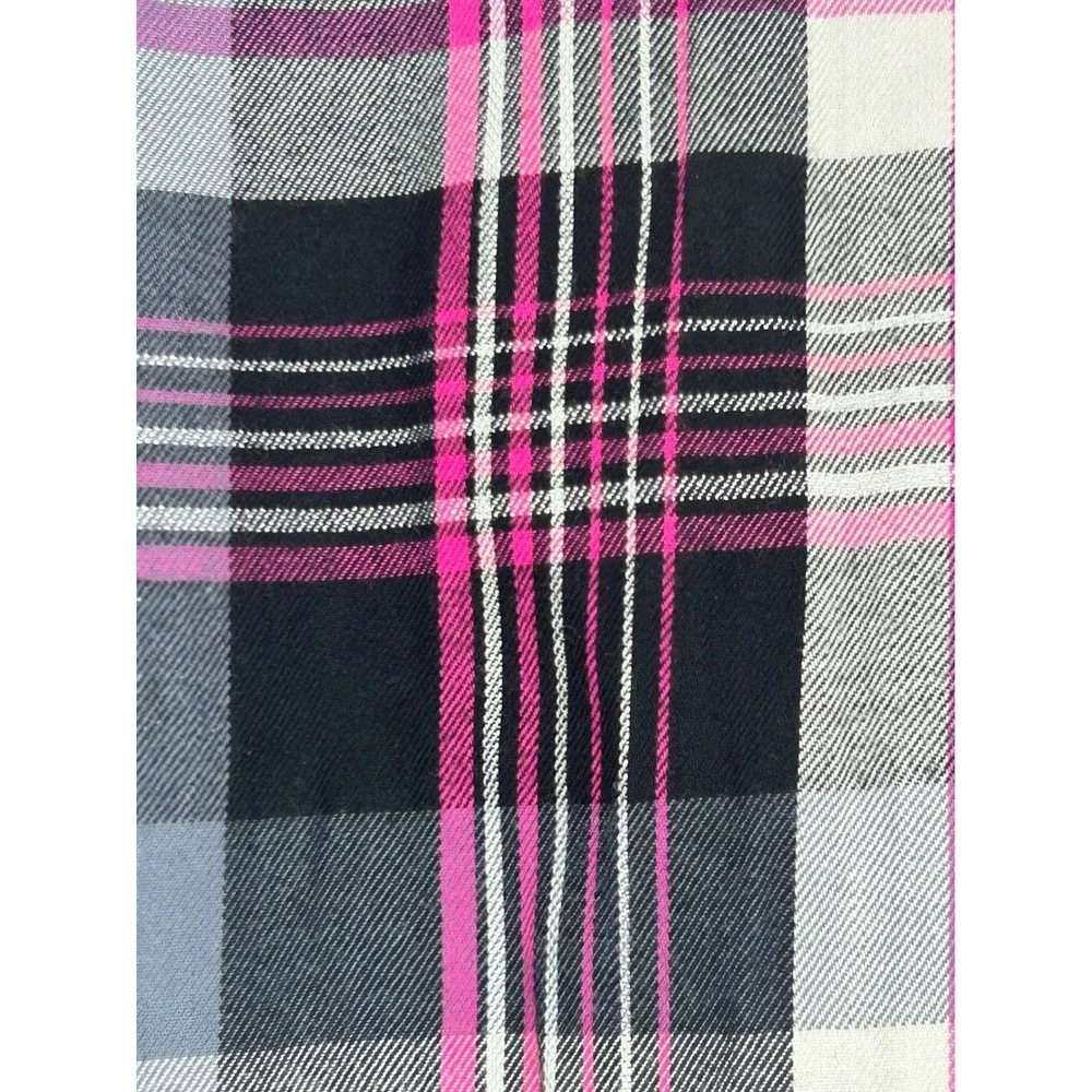 Victoria's Secret Pink & Gray Plaid Pajama Set W/Silver Thread-Womens‎ Sz Large